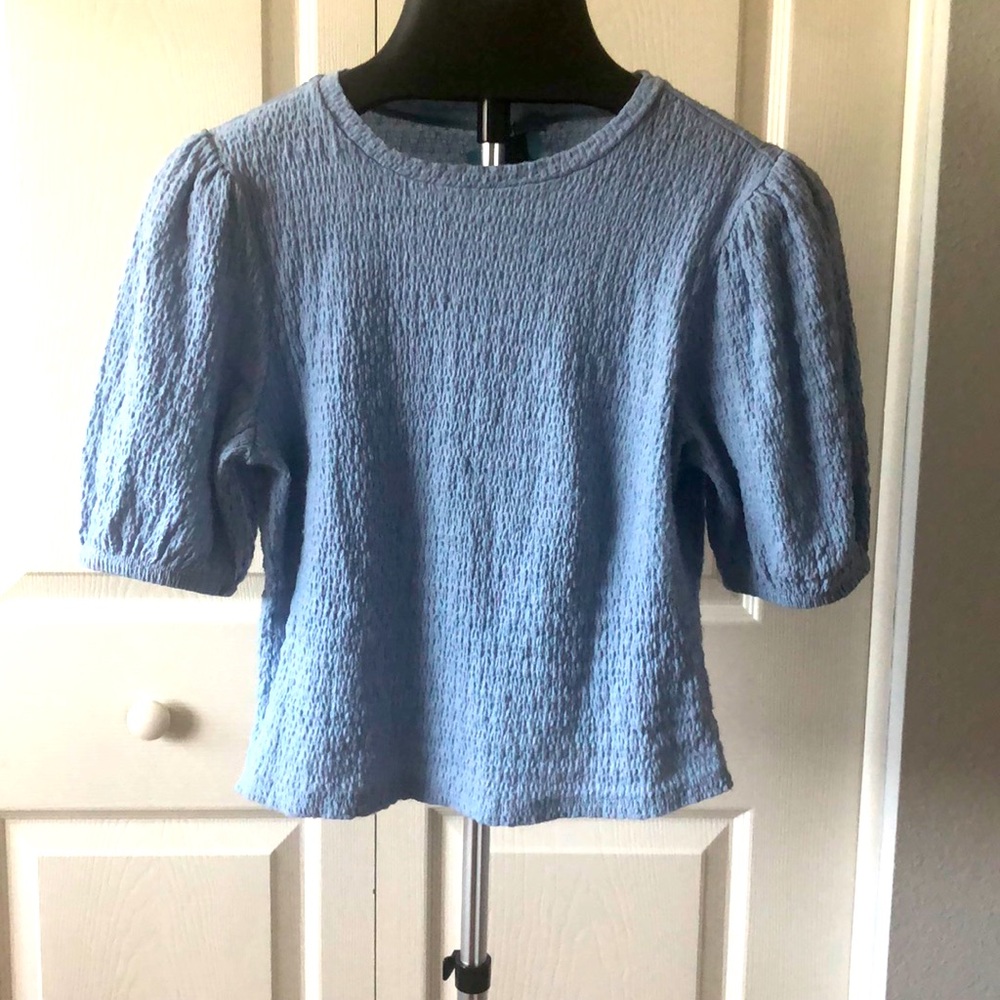 Vylette Crop Puff Sleeve Top Sz L